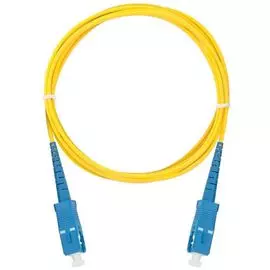 Патч-корд волоконно-оптический NikoMax NMF-PC1S2C2-SCU-SCU-001 simplex SC/UPC-SC/UPC стандарта OS2 LSZH нг(A)-HFLTx, 2мм, желтый, 1м