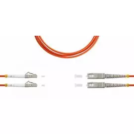 Патч-корд волоконно-оптический TELCORD ШОС-2x3.0-2LC/U-2SC/U-MM50-1м-LSZH-OR duplex LC/UPC-SC/UPC, M