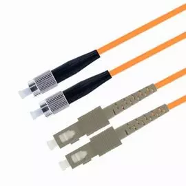 Патч-корд волоконно-оптический TELCORD ШОС-2x3.0-2FC/U-2SC/U-MM50-1м-LSZH-OR duplex FC/UPC-SC/UPC, M