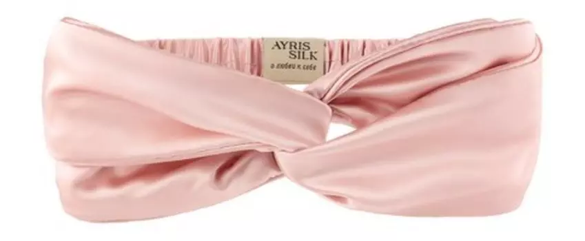 Повязка на голову из натурального шёлка Ayris Silk Шелковая повязка-бандо Розовое золото