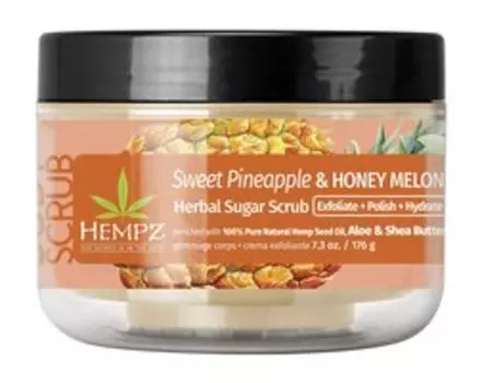 Сахарный скраб для тела с ароматом ананаса и медовой дыни Hempz Sweet Pineapple & Honey Melon Herbal Sugar Scrub