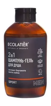 Шампунь-гель для душа с экстрактом бергамота Ecolatier Men Sport 2-в-1