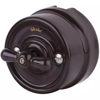 Выключатель накладной Werkel Retro WL18-01-05 двухклавишный на 4 положения коричневый