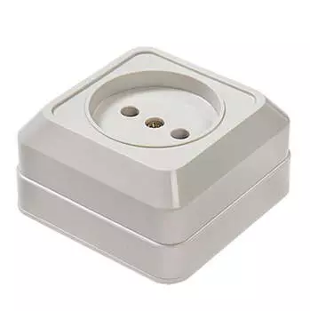 Розетка IN HOME BOLLETO 7022, открытый монтаж, однопостовая, 16A, в сборе, IP20, белый (4680005959785)