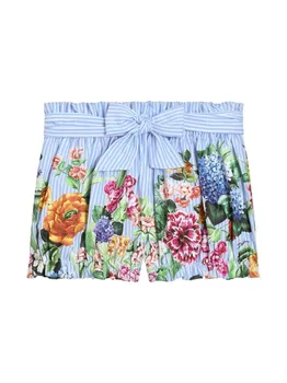 Dolce & Gabbana Kids шорты с цветочным принтом, синий