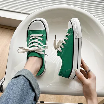 Женские кеды из парусины с широким носком - Mango Square Toe Thick Sole, всесезонные 2023, весна/лето/осень для студентов 40