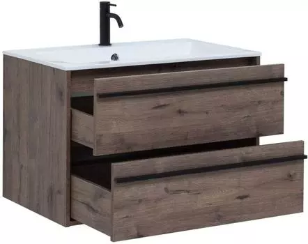 Тумба под раковину Aquanet Lino 80 00253912 черный, коричневый