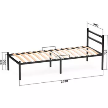 Кровать Элимет C опорами и спинкой 90x203