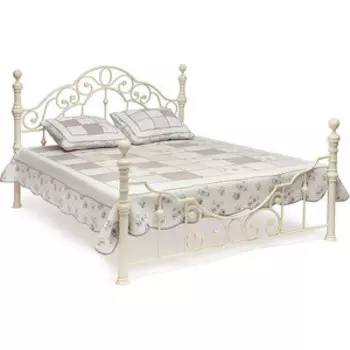 Кровать металлическая TetChair VICTORIA 160x200, цвет античный белый