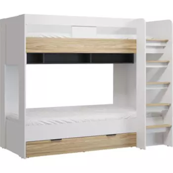 Кровать двухъярусная Compass СкайЛайт СЛ-30К блэквуд ячменный/графит/белый/меренга