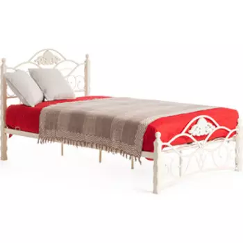 Кровать TetChair Canzona Wood slat base дерево гевея/металл 140x200 (double bed) белый (butter white)
