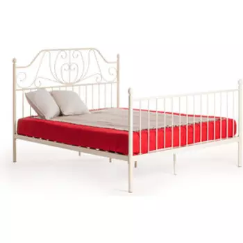 Кровать TetChair Eric Wood slat base металл 160x200 (Queen bed) белый (butter white)