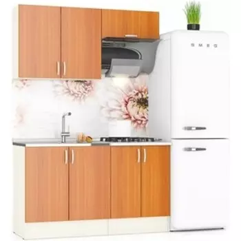 Кухня Мебельный двор Мери 03 корпус дуб, фасад вишня (ШВ800+ШВв600+ШНМ800+ШН600)