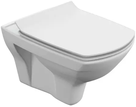 Унитаз подвесной Cersanit Carina MZ-CARINA-XL-COn-S-DL-E безободковый, с сиденьем микролифт, белый