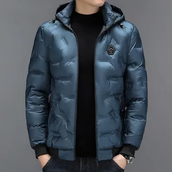 Осенне-зимняя новая мужская одежда для молодежи и среднего возраста, теплое толстое свободное хлопковое пальто с капюшоном L