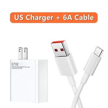 Для Xiaomi 10T 11 12 Lite 6A 67W USB-кабель Type C, кабель для быстрой зарядки США для Redmi Note 10S 11S 11T 12 Pro POCO X3 X4 X5 F3 F4 F5 1m