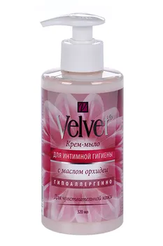 Крем-мыло Velvet д/интимной гигиены очищение антибактериальное масло орхидеи, 320 мл