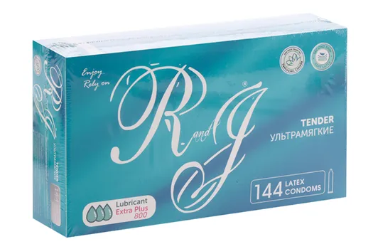Презервативы R and J Tender Ultra Soft нежные ультрамягкие, 144 шт