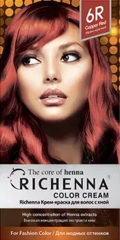 Richenna Color Cream Copper Red - Крем-краска для волос с хной № 6R