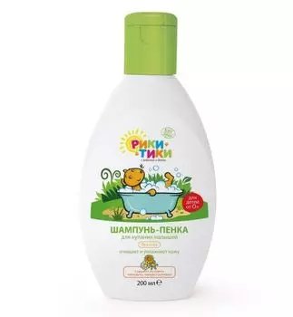 Рики Тики - Шампунь-пенка для купания малышей 200 мл