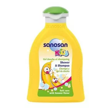 Sanosan Kids - Гель для душа и шампунь Банан 200 мл