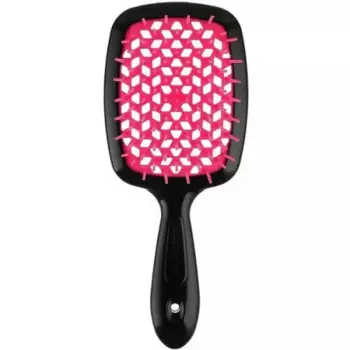 Щетка Superbrush с закругленными зубчиками черно-розовая, 17,5 х 7 х 3 см