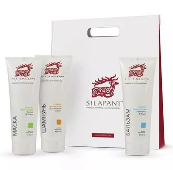 Silapant Косметика с пантогематогеном - Подарочный набор уходовых средств для волос 3 х 250 мл