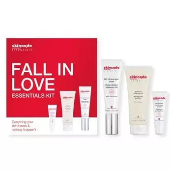 Skincode Essentials - Набор Fall-in-Love Бестселлеры (Энергетический крем "24 часа в сутки" 30 мл, Увлажняющий бальзам для губ 10 мл, Очищающий гель 75 мл)