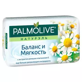 Мыло Palmolive натурэль баланс и мягкость с экстрактом ромашки и витамином Е 90 гр 5 шт. в уп.