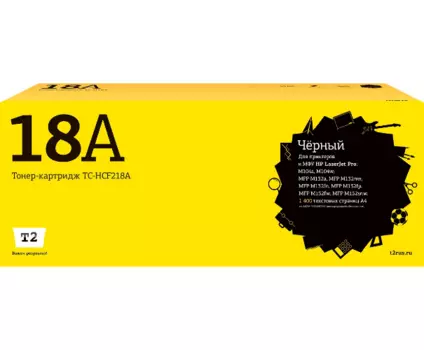 Картридж лазерный T2 TC-HCF218A (18A/CF218A), черный, 1400 страниц, совместимый для LJ Pro M104a/M104w/M132a/M132fn/M132fw/M132nw с чипом