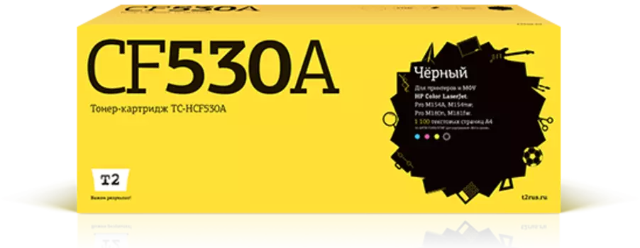 Картридж лазерный T2 TC-HCF530A (205A/CF530A), черный, 1100 страниц, совместимый для CLJP M154a/M154nw/M180n/M181fw
