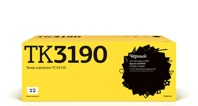 Картридж лазерный T2 TC-K3190 (TK-3190), черный, 25000 страниц, совместимый для Kyocera P3055dn/P3060dn
