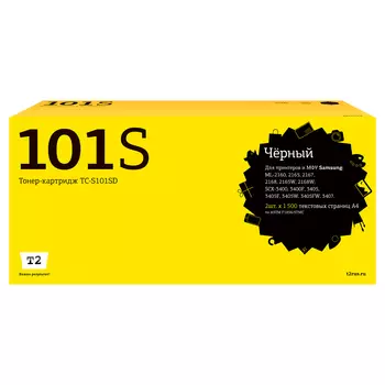 Картридж лазерный T2 TC-S101SD (MLT-D101S/SU698A), черный, 1500 страниц, 2 шт., совместимый для Samsung ML-2160/ML-2165/SCX-3400/SCX-3405/SCX-3407/ML-2168/SF-760