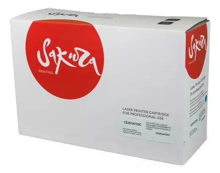 Картридж лазерный Sakura SACE251A/723C (504A/723/CE251A/2643B002), голубой, 7000 страниц, совместимый для Color LaserJet CM3530MFP/CM3530fsMFP/CP3525/CP3525n/CP3525dn/CP3525x