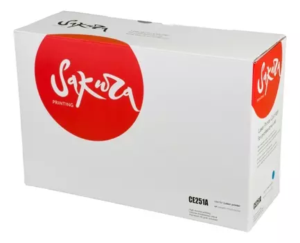 Картридж лазерный Sakura SACE251A (CE251A), голубой, 7000 страниц, совместимый для Color LaserJet CM3530MFP/CM3530fsMFP/CP3525/CP3525n/CP3525dn/CP3525x
