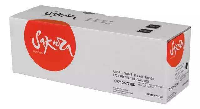 Картридж лазерный Sakura SACF210X/731Bk (131X/731Bk/CF210X/6272B002), черный, 2400 страниц, совместимый для LJ Pro 200 color M251/275/276, LBP7100Cn / 7110Cw