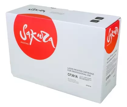 Картридж лазерный SAKURA SACF361A (CF361A), голубой, 5000 страниц, совместимый, для CLJE M553n/553X/553dn, CLJE M552dn