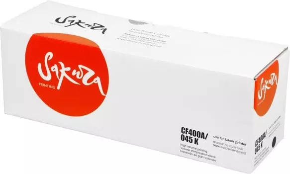 Картридж лазерный Sakura SACF400A/045BK (№201A/CF400A/045), черный, 1400 страниц, совместимый для LaserJet Pro MFP277dw/277n/M252dn/M252n без чипа