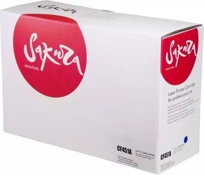 Картридж лазерный Sakura SACF451A (№655A/CF451A), голубой, 10500 страниц, совместимый для Color LaserJet JetIntelligence M652/ M653 / MFP M681/ MFP M682 без чипа