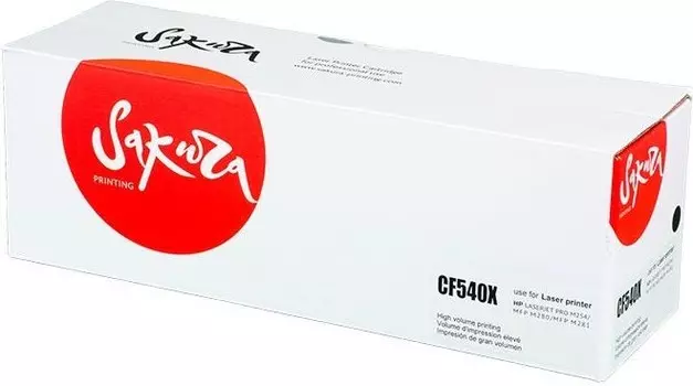 Картридж лазерный Sakura SACF540X (№203X/CF540X), черный, 3200 страниц, совместимый для M254 / MFP M280 / 281 без чипа