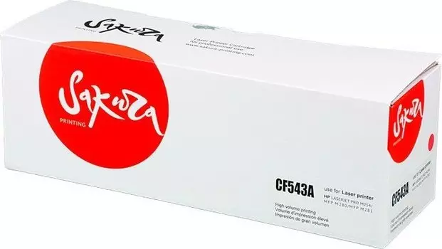 Картридж лазерный Sakura SACF543A (№203A/CF543A), пурпурный, 1300 страниц, совместимый для M254 / MFP M280 / 281 без чипа