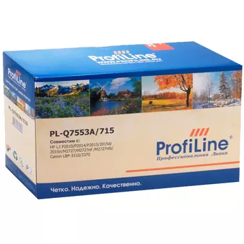 Картридж лазерный ProfiLine PL-Q7553A/715 (Q7553A/715), черный, 3000 страниц, совместимый для LJ P2010/P2014/P2015/2015d/2015n/M2727/M2727nf /M2727nfs, LBP-3310/3370