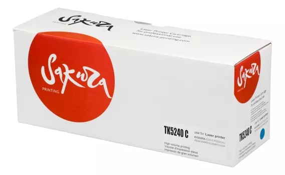Картридж лазерный Sakura SATK5240C (TK-5240C/1T02R7CNL0), голубой, 3000 страниц, совместимый для Kyocera Ecosys P5026CDN/5026CDW, M5526CDN/5526CDW