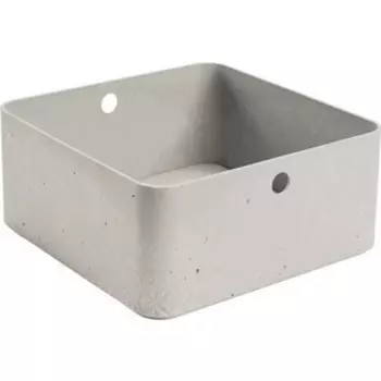 Декоративный ящик CURVER BETON L 1/2 CUBE BOX grey 28x28x13 см (243406)