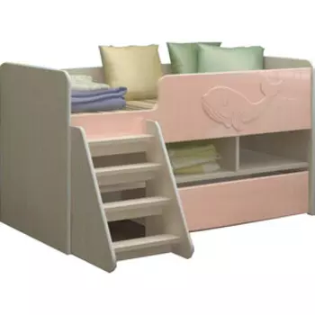 Детская кровать Регион 58 Юниор-3 МДФ розовый 70x140