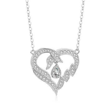 Серебряное ожерелье S925 Love Swan с подвеской в виде гуся и капли воды, вечная любовь, цепочка на ключицу в форме сердца с белым лебедем