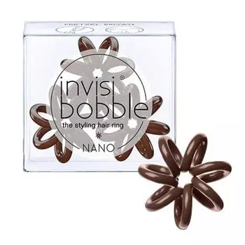 Резинка для волос Invisibobble Nano (Inv_72, 72, коричневый, 3 шт)