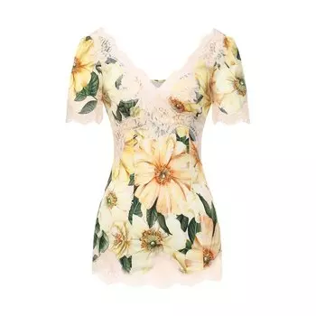 Топ из шелка и хлопка Dolce & Gabbana