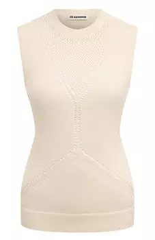 Топ из шерсти и хлопка Jil Sander