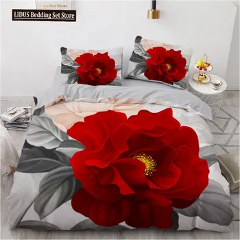 3D комплект постельного белья односпальный размер Queen King Size 3 шт. пододеяльник комплект одеяло/одеяло наволочка комплект постельного белья Rose для свадьбы микрофибра EU single(135x200cm)